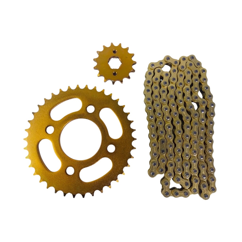 Kit Piñon Y Corona Con Cadena Para Motos - 0