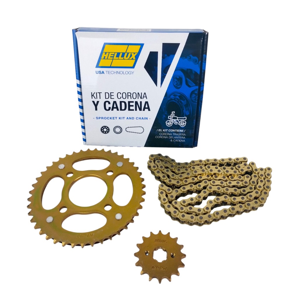 Kit Piñon Y Corona Con Cadena Para Motos - 1