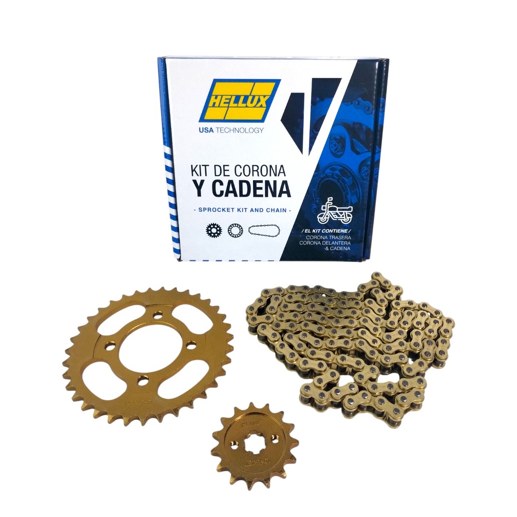 Kit Piñon Y Corona Con Cadena Para Motos - 1