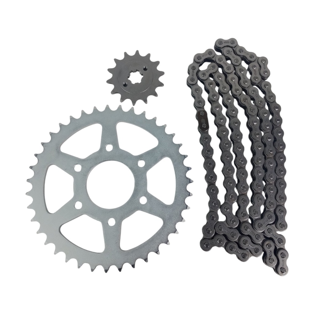 Kit Piñon Y Corona Con Cadena Para Motos - 0