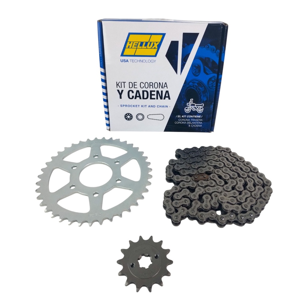 Kit Piñon Y Corona Con Cadena Para Motos - 1