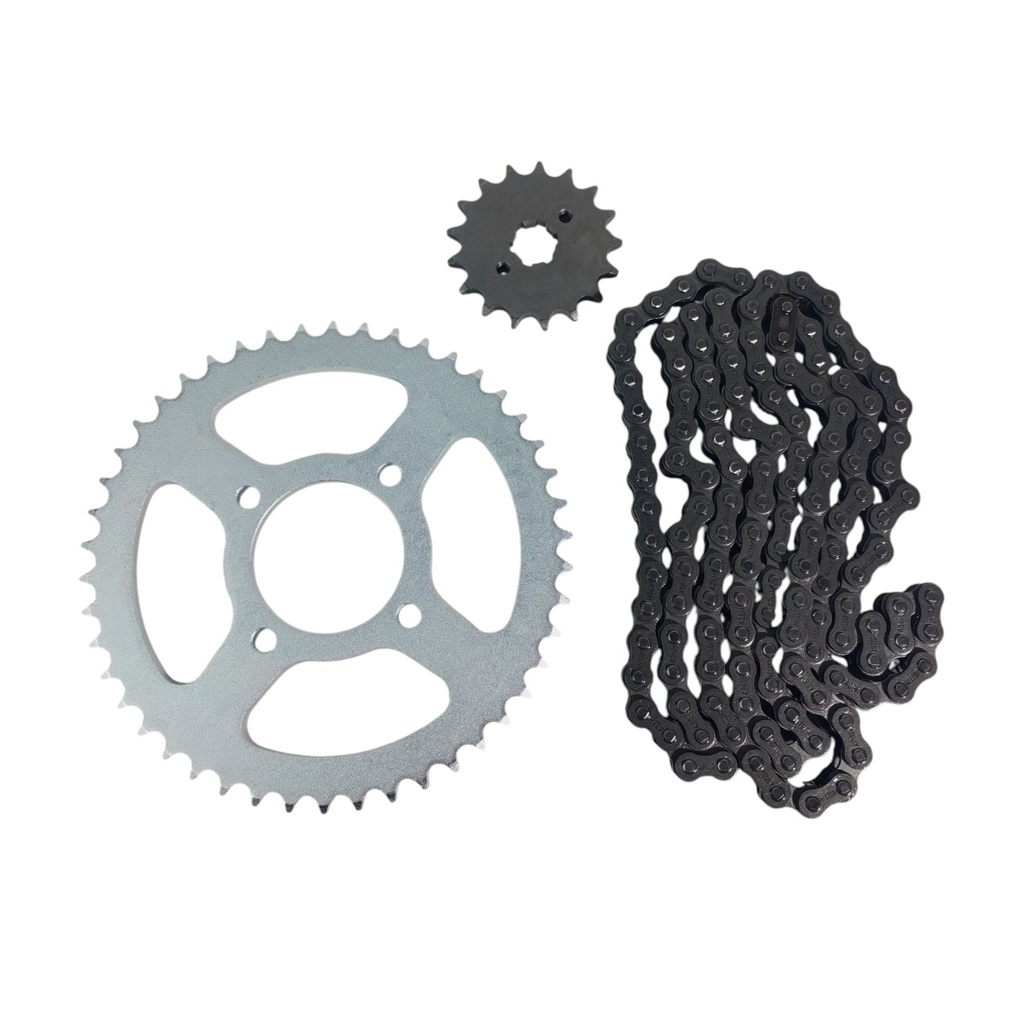 Kit Piñon Y Corona Con Cadena Para Motos - 0