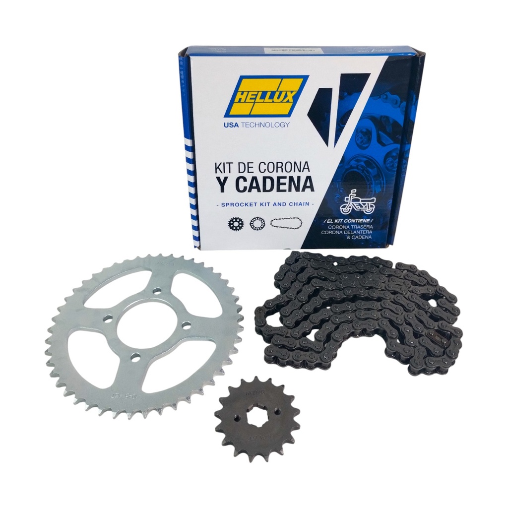 Kit Piñon Y Corona Con Cadena Para Motos - 1