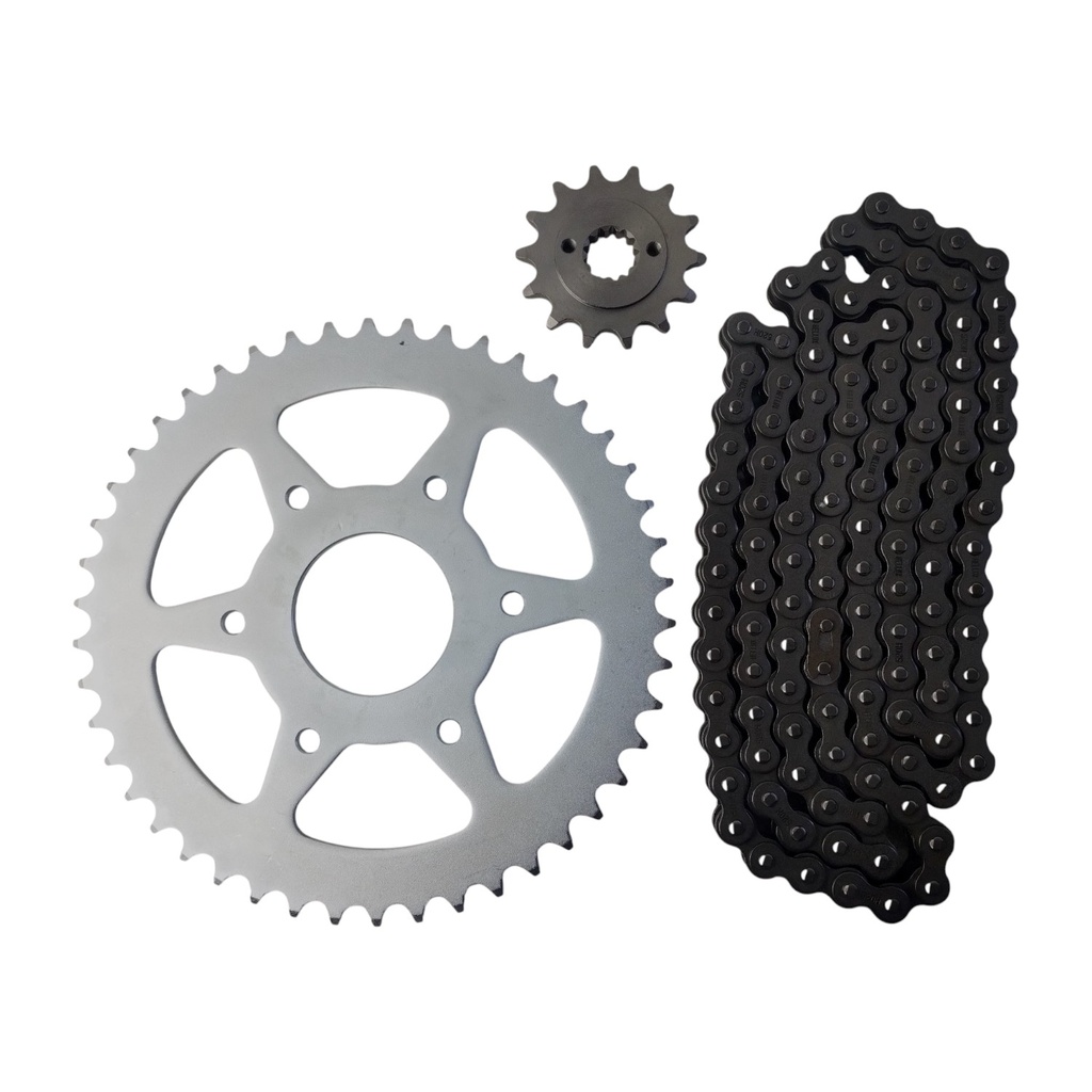 Kit Piñon Y Corona Con Cadena Para Motos - 0