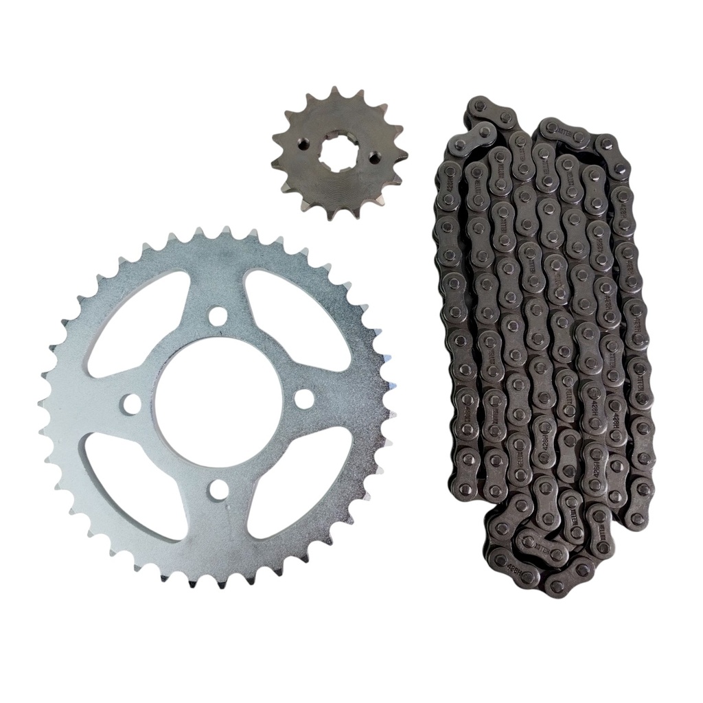 Kit Piñon Y Corona Con Cadena Para Motos - 0