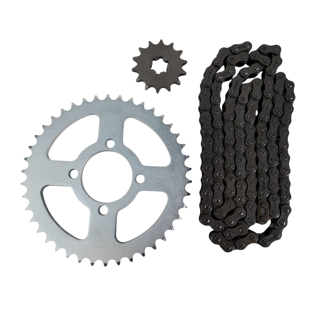 Kit Piñon Y Corona Con Cadena Para Motos - 0