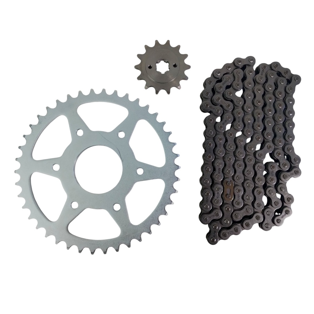 Kit Piñon Y Corona Con Cadena Para Motos - 0