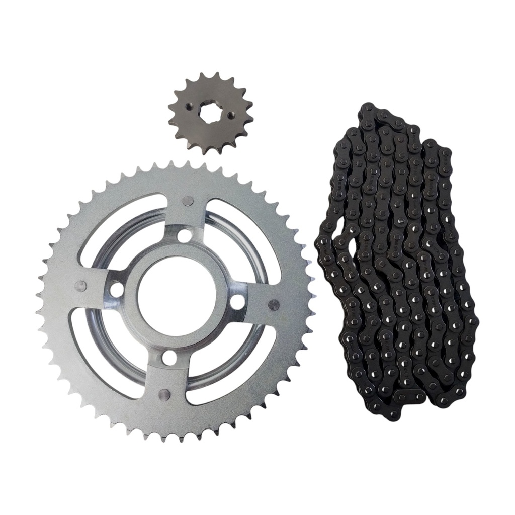 Kit Piñon Y Corona Con Cadena Para Motos - 0