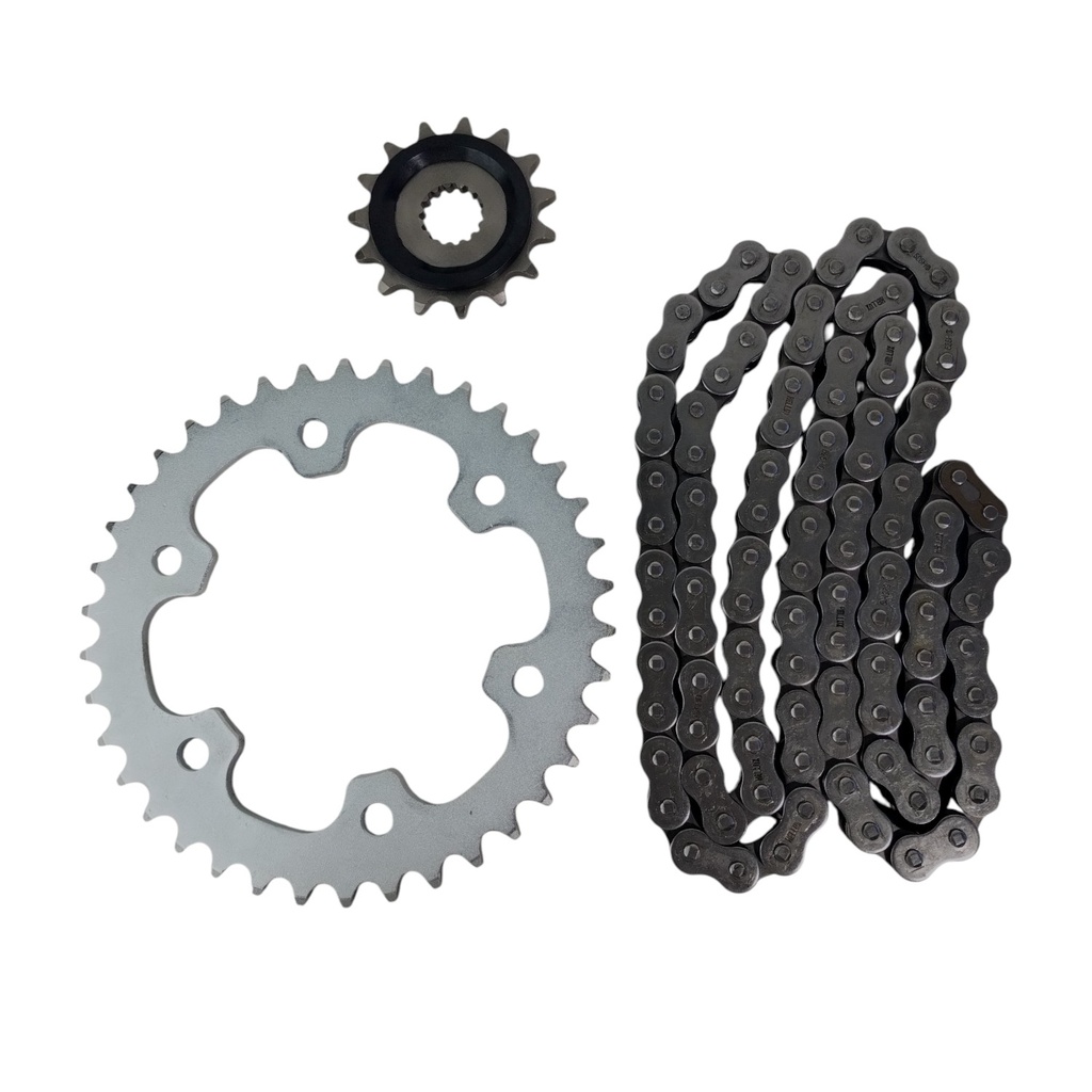 Kit Piñon Y Corona Con Cadena Para Motos - 0