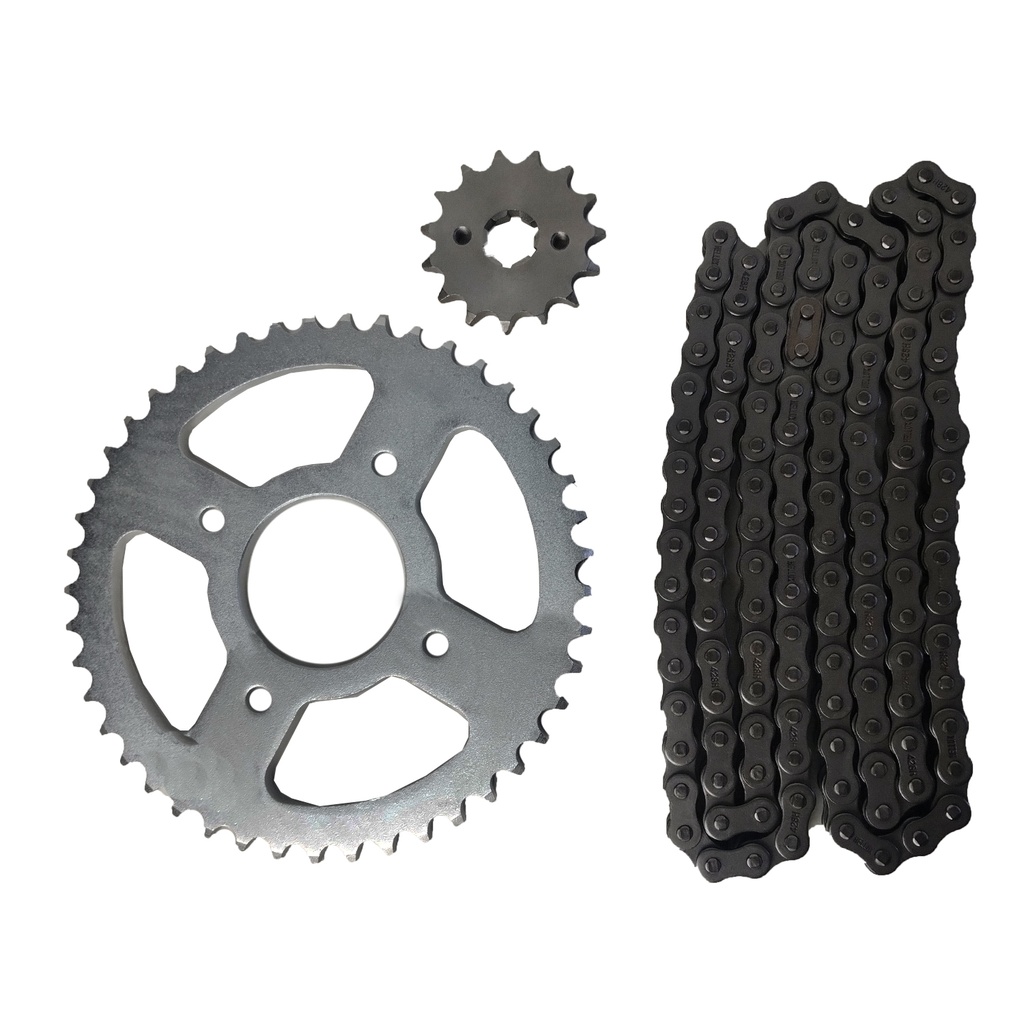 Kit Piñon Y Corona Con Cadena Para Motos - 0