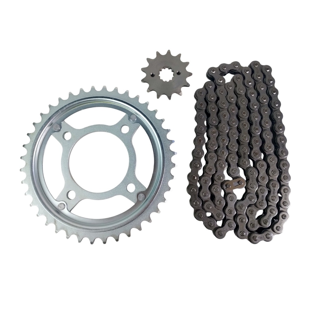 Kit Piñon Y Corona Con Cadena Para Motos - 0