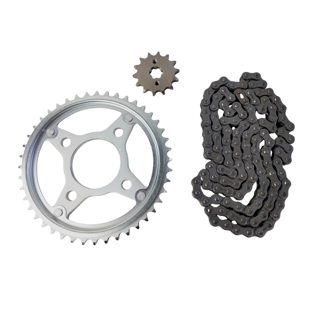 Kit Piñon Y Corona Con Cadena Para Motos - 0