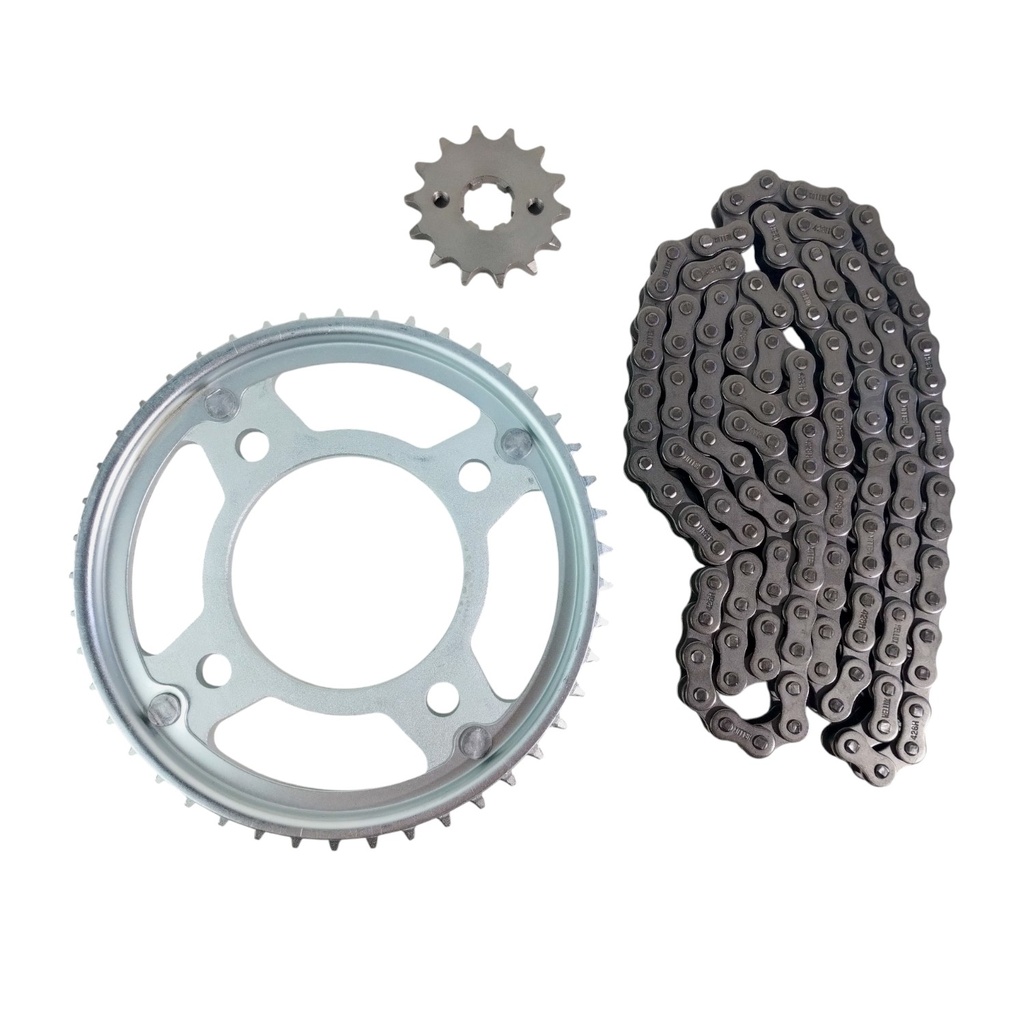 Kit Piñon Y Corona Con Cadena Para Motos - 0