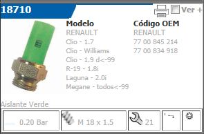 Bulbo De Presion De Aceite