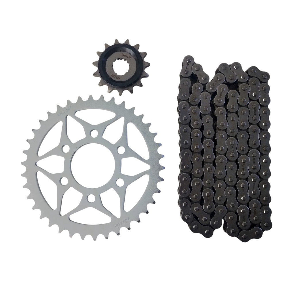 Kit Piñon Y Corona Con Cadena Para Motos