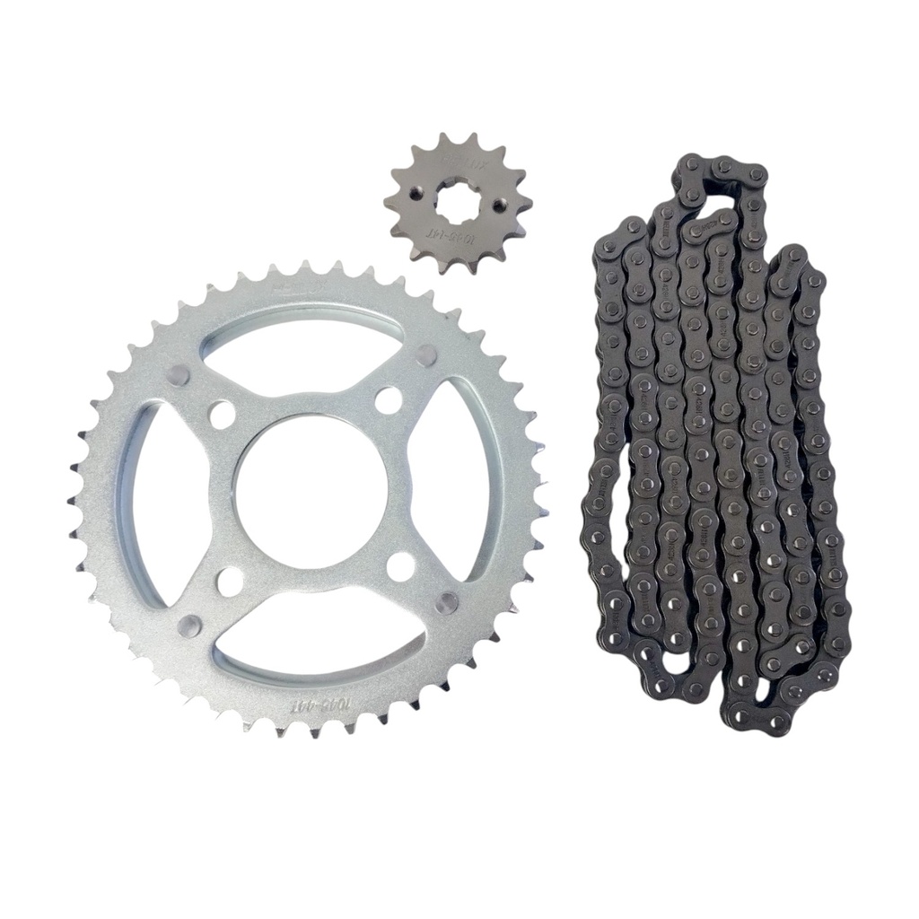 Kit Piñon Y Corona Con Cadena Para Motos