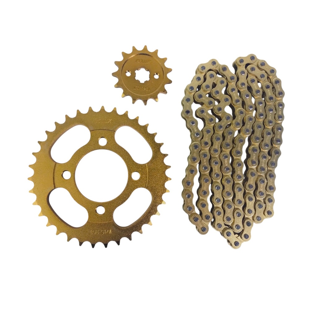 Kit Piñon Y Corona Con Cadena Para Motos