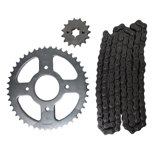 [HESUZ1545428CC] Kit Piñon Y Corona Con Cadena Para Motos