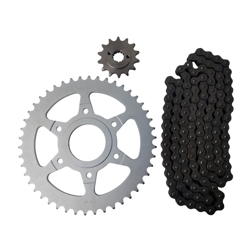 [HEBAJ1446520CC] Kit Piñon Y Corona Con Cadena Para Motos