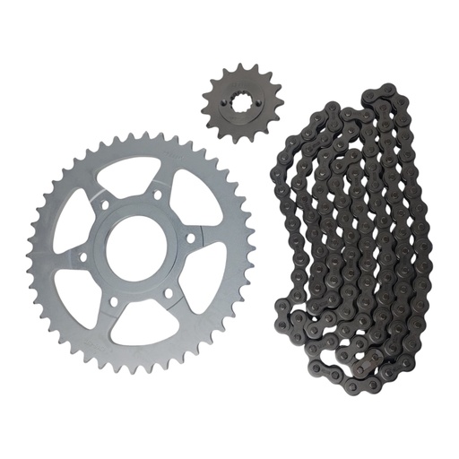 [HEKTM1545520CC] Kit Piñon Y Corona Con Cadena Para Motos