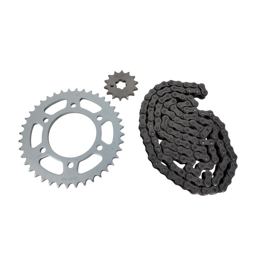 [HEYAM1440428CC] Kit Piñon Y Corona Con Cadena Para Motos