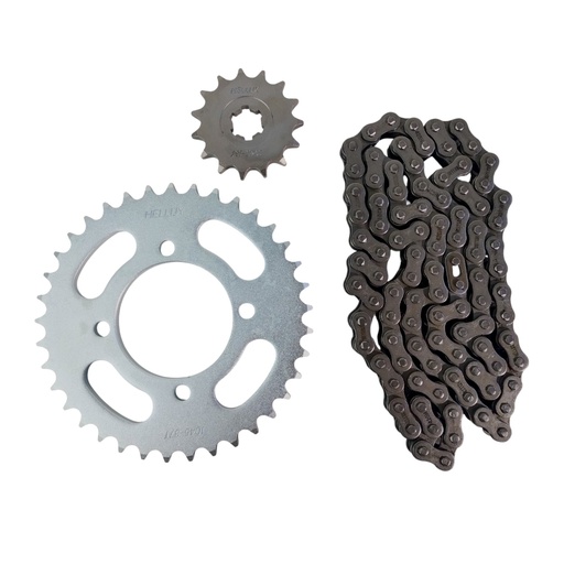 [HEYAM1537T428CC] Kit Piñon Y Corona Con Cadena Para Motos
