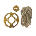 Kit Piñon Y Corona Con Cadena Para Motos