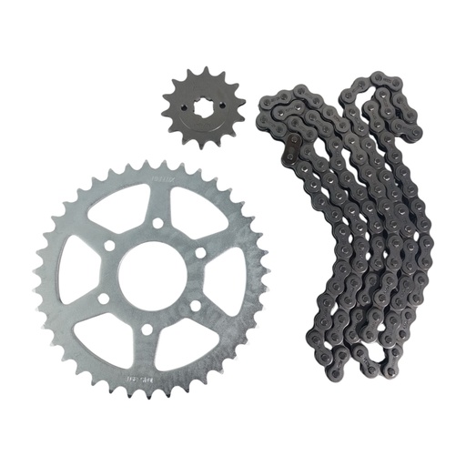 [HEBAJ1439520CC] Kit Piñon Y Corona Con Cadena Para Motos