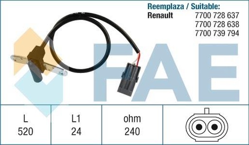 [FAE79024] Sensor De Rpm
